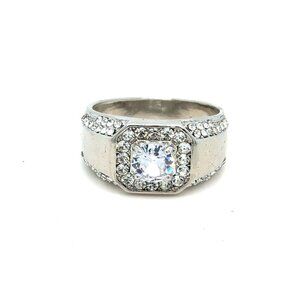 Silver Dazzling Crystals Ring